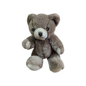 Vintage 1986 Brown Plush Teddy Bear - Polyester Fiber Stuffed Animal Collectible